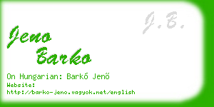 jeno barko business card