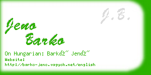 jeno barko business card